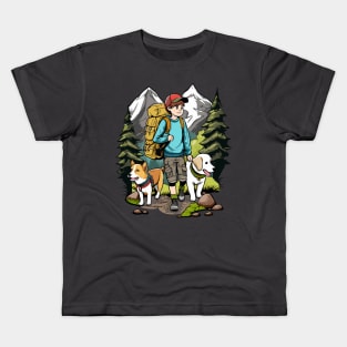 Hiking with dogs Kids T-Shirt